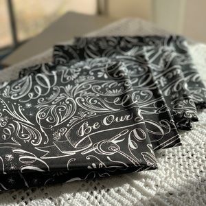 Disney Set 4 Chalkboard Be Our Guest Cotton Napkin